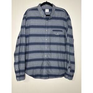 Vtg 90s Y2K Men’s J Crew 100% Cotton Striped Button Down Workshirt Size XL